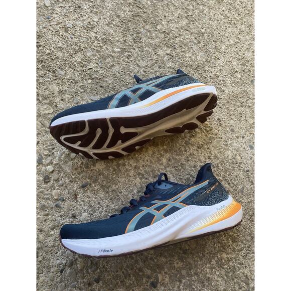 Asics GT-2000 12 Mens 9 Shoes Road Running TrainerBlue Orange - Picture 3 of 12